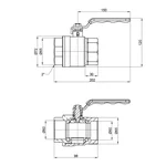 Кран шаровой Thermo Alliance Standart SD600NW50PN40 латунный никелированный рычажный 2