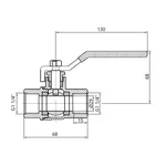 Кран кульовий газовий Thermo Alliance Standart SD600NG32PN40 латунний з внутрішньою різьбою 1 1/4