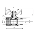 Кран кульовий Thermo Alliance Standart SD607NG15PN40 латунний газовий 1/2