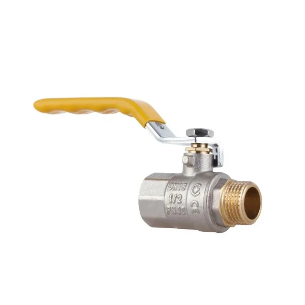 Кран кульовий Thermo Alliance Standart SD605NG15PN40 латунний нікельований для газу 1/2