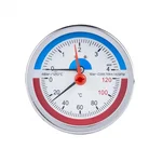 Термоманометр аксіальний Thermo Alliance Standart SD1734B металевий із запірним клапаном 80 мм 1/2 (SD1734B)