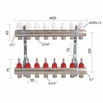 Колектор Thermo Alliance Standart SD235W8 латунний з витратомірами на 8 виходів 1 (SD235W8)