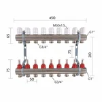 Колектор Thermo Alliance Standart SD235W9 латунний з витратомірами, 1