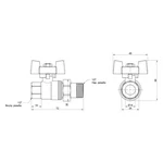 Кран шаровый Thermo Alliance SD220NW15PN40 Standart латунный никелированный прямой 