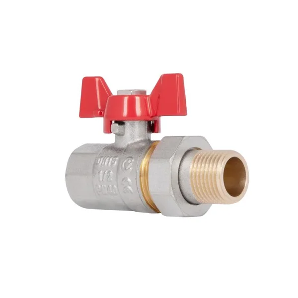 Кран шаровый Thermo Alliance SD220NW15PN40 Standart латунный никелированный прямой 