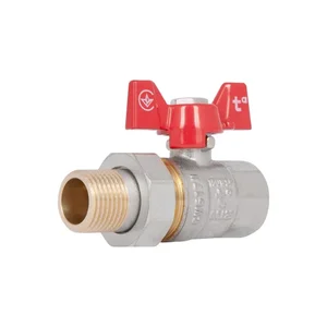 Кран кульовий Thermo Alliance SD220NW15PN40 Standart латунний нікельований прямий 