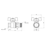 Кран кульовий з американкою Thermo Alliance Standart SD220NW20PN40 латунний прямий 3/4