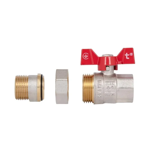Кран кульовий з американкою Thermo Alliance Standart SD220NW20PN40 латунний прямий 3/4