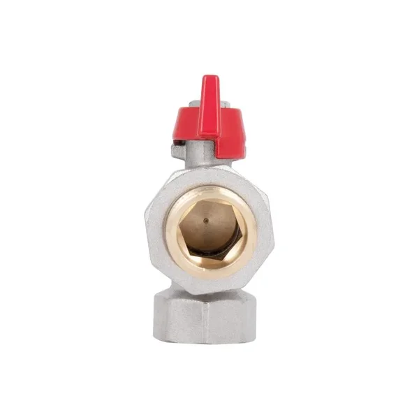 Кран шаровый угловой с американкой Thermo Alliance Standart SD222NW20PN40 латунный никелированный 3/4