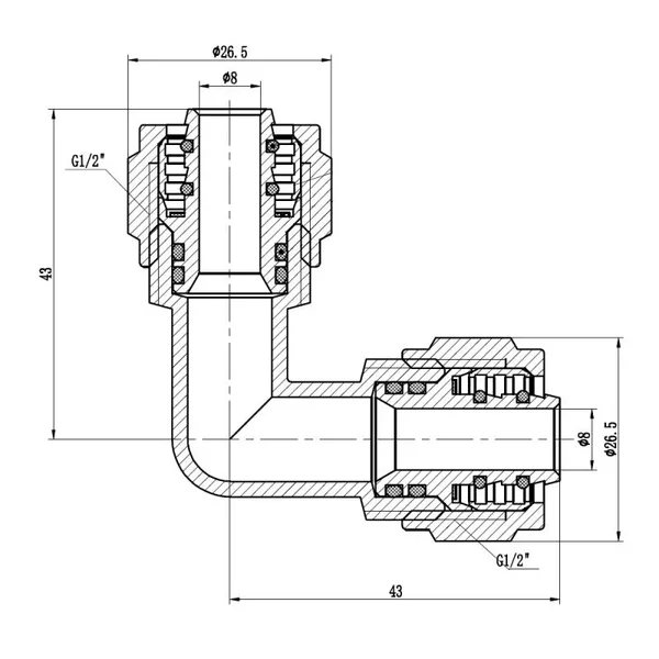 Кутик обтискний Thermo Alliance Forte SF173W1616 латунний рівнопрохідний 16 мм (SF173W1616)