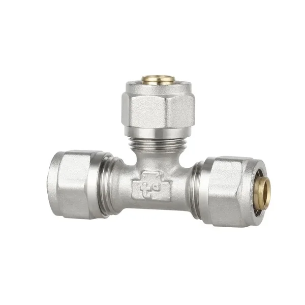 Трійник обтискний Thermo Alliance SF176W161616 Forte латунний нікельований 16×16×16 мм (SF176W161616)