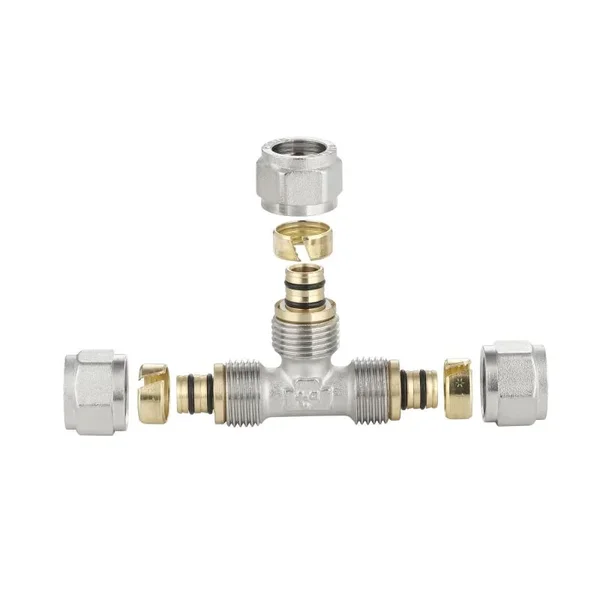 Трійник обтискний Thermo Alliance SF176W161616 Forte латунний нікельований 16×16×16 мм (SF176W161616)