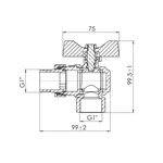Кран кульовий з американкою Thermo Alliance Forte SF221W25 латунний кутовий 1
