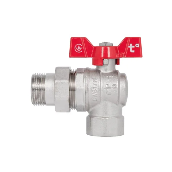 Кран кульовий з американкою Thermo Alliance Forte SF221W25 латунний кутовий 1