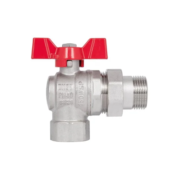 Кран кульовий з американкою Thermo Alliance Forte SF221W25 латунний кутовий 1