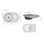 Кухонна мийка Lidz 7750 з нержавіючої сталі satin 0, 8 мм (SD00027779)