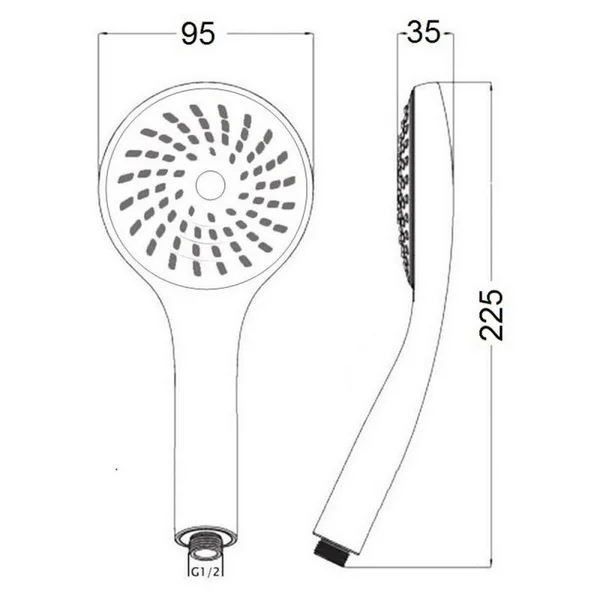 Лейка для ручного душа Lidz LDNIA01CRM22034 Niagara 01 пластиковая хромированная однорежимная (LDNIA01CRM22034)