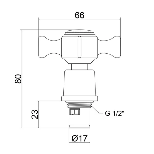 Кран-букса для смесителя Lidz LDREP22CRM22151 Repair 22 латунная хромированная 1/2