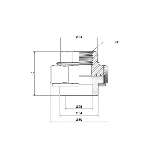 Сгон-американка Thermo Alliance PPR 25х3/4