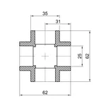Крестовина Thermo Alliance PPR серая для полифузной сварки 25 мм PN25 (DSF002)