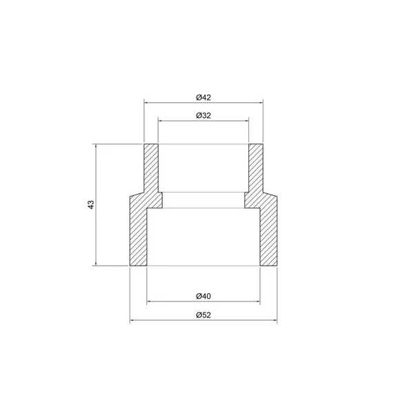 Муфта перехідна Thermo Alliance PPR сіра 40×32 мм (DSB106)