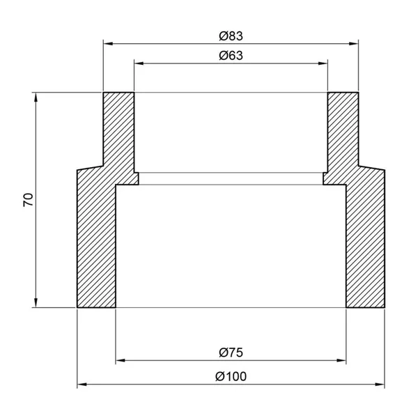 Муфта редукційна Thermo Alliance PPR сіра 75×63 мм (DSB119)