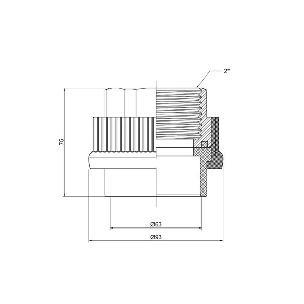 Муфта комбінована Thermo Alliance PPR 63х2