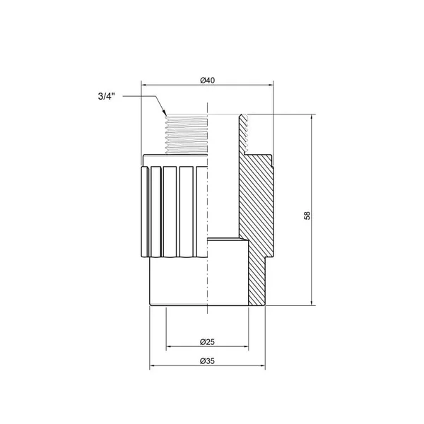 Муфта PPR Thermo Alliance 25х3/4
