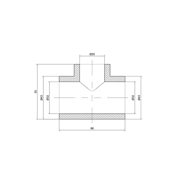 Тройник PPR Thermo Alliance 32х25х32