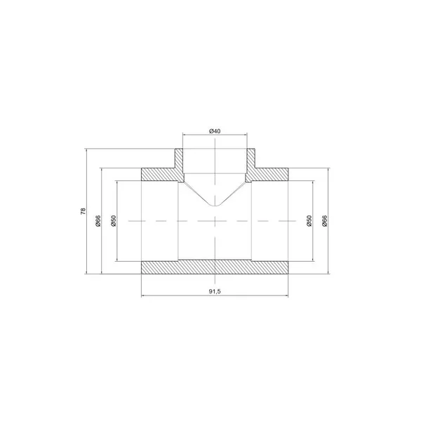 Тройник Thermo Alliance PPR серый редукционный 50×40×50 мм (DSC110)