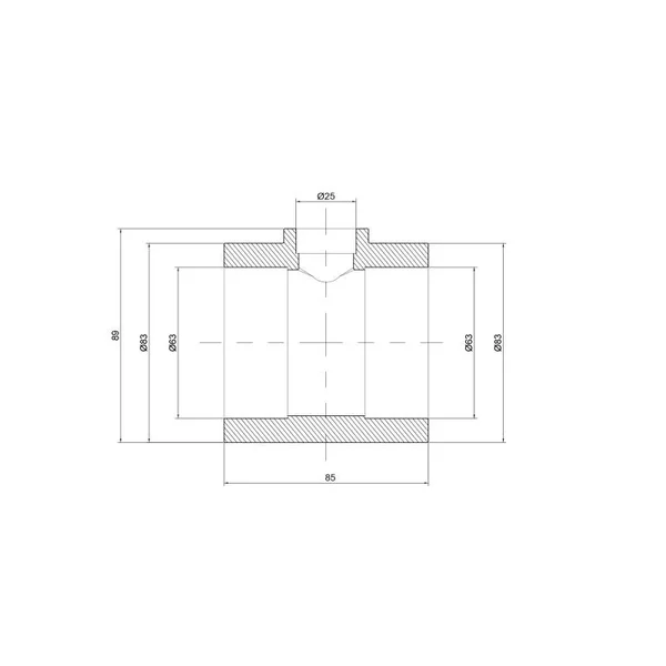 Трійник Thermo Alliance PPR сірий редукційний 63×25×63 мм (DSC112)