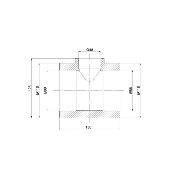 Трійник Thermo Alliance PPR сірий перехідний 90×50×90 мм (DSC121)