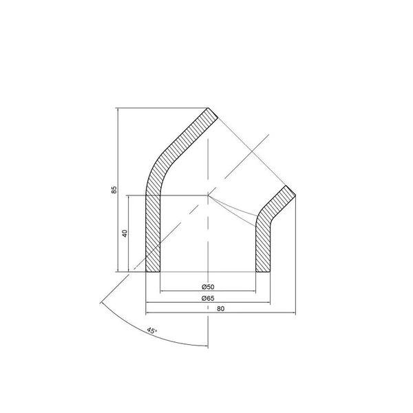 Кут Thermo Alliance PPR сірий 50, 45° (DSE105)