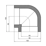 Кут PPR Thermo Alliance 63×90 мм° сірий для поліфузного зварювання (DSE006)
