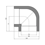 Кутик Thermo Alliance PPR сірий 75 мм 90° (DSE007)