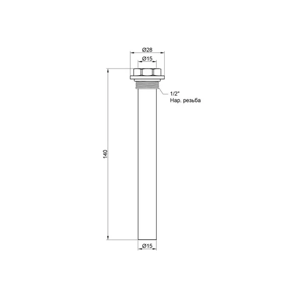 Штуцер Thermo Alliance 140х13х1/2 Standart 140×13 ммх1/2