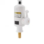Проточний кран-водонагрівач для кухні Lidz LDWAR057WCR24983 Warm 057 з нержавіючої сталі та ABS-пластику, білий з хромом, з індикатором температури (LDWAR057WCR24983)