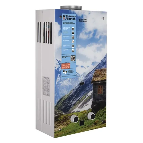 Газова колонка димохідна Thermo Alliance JSD20-10GC 10 л/хв, зі скляною панеллю 