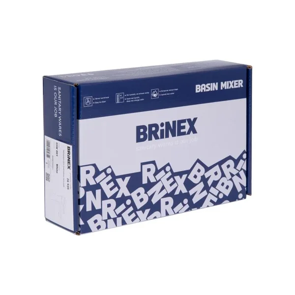 Змішувач для раковини Brinex 35W 001 з білого ABS пластику одноважільний (BRIN35W001)