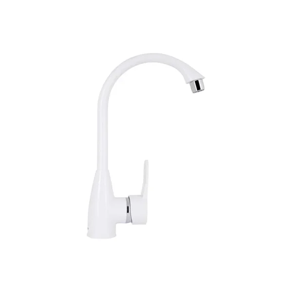 Смеситель для кухни Brinex 35W 007 белый из ABS-пластика с поворотным изливом (BRIN35W007)