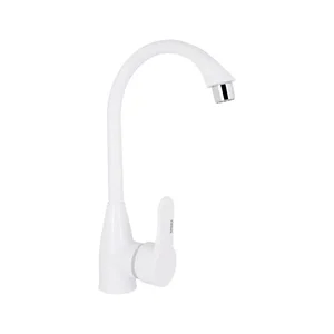 Смеситель для кухни Brinex 35W 007 белый из ABS-пластика с поворотным изливом (BRIN35W007)