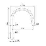 Излив для смесителя Lidz LDNIA261BLA29120 Niagara 261 черный длиной 24 см (LDNIA261BLA29120)