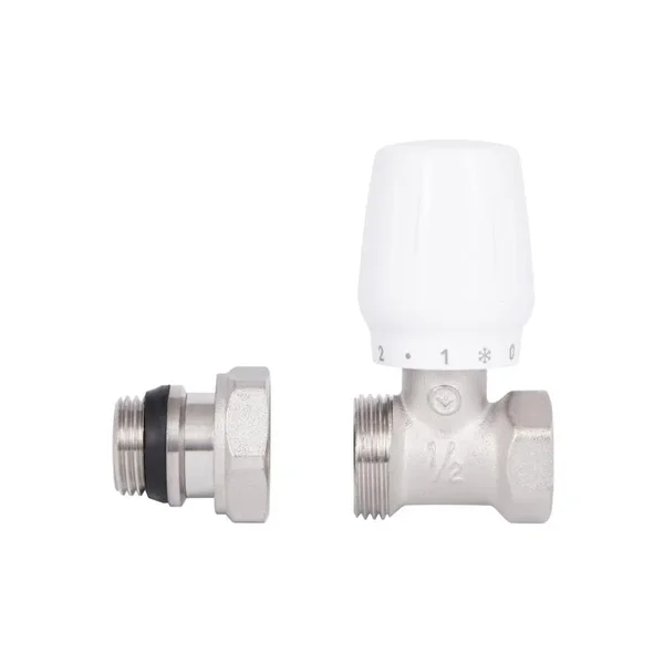 Кран радиаторный Thermo Alliance Base SD226W15 латунный никелированный прямой 1/2