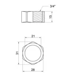 Гайка ексцентрика змішувача Lidz LDREP020CRM29474 Repair 020 латунна хромована 3/4 (LDREP020CRM29474)