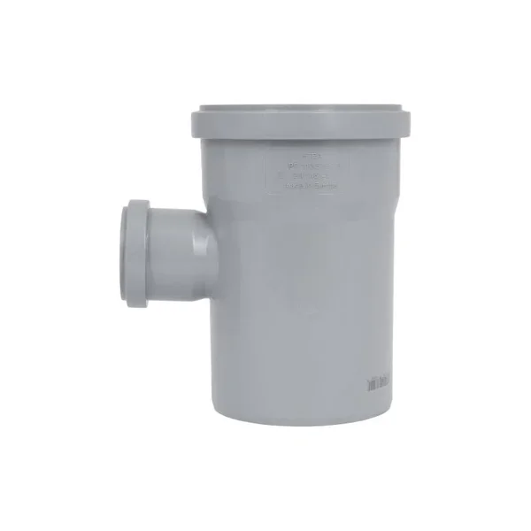Трійник каналізаційний TA Sewage 110×50×110 мм, 90° поліпропіленовий сірий (TASTRPP9011050)