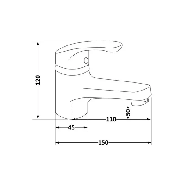 Смеситель для раковины Brinex 36W 001 белый из ABS-пластика однорычажный (BRIN36W001)