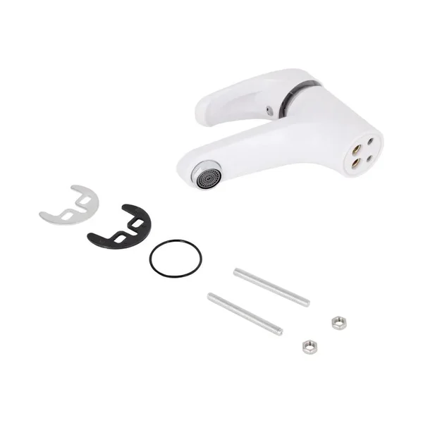 Смеситель для раковины Brinex 36W 001 белый из ABS-пластика однорычажный (BRIN36W001)