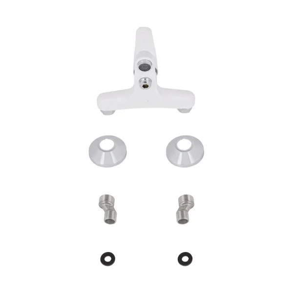 Смеситель для ванны Brinex 36W 006 однорычажный из ABS пластика, цвет хром/белый (BRIN36W006)