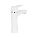 Смеситель для раковины Brinex 37W 001 белый из ABS пластика однорычажный (BRIN37W001)