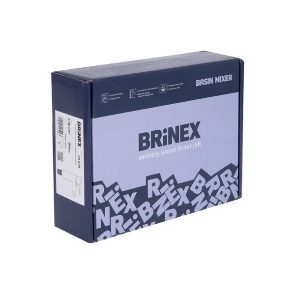 Смеситель для раковины Brinex 37W 001 белый из ABS пластика однорычажный (BRIN37W001)